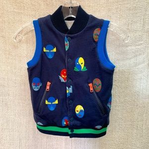 Stella McCartney Kids Blue Superstellaheroes Jack reversible vest size 6
